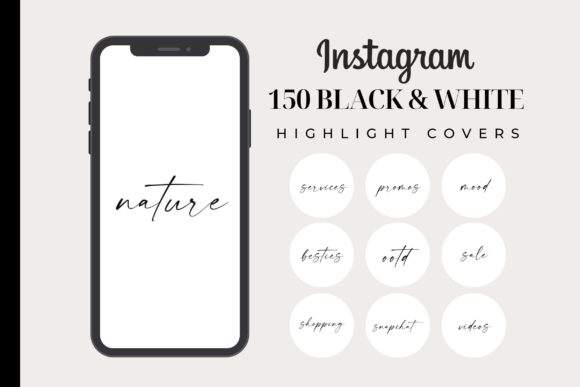 150 Black and White Instagram Highlight Icon Covers