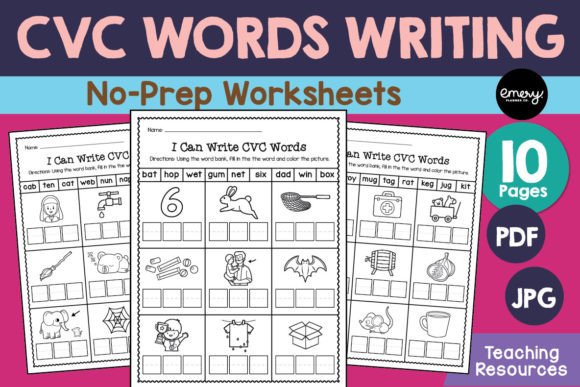Designing with Purpose: The CVC Words Writing Worksheets Collection