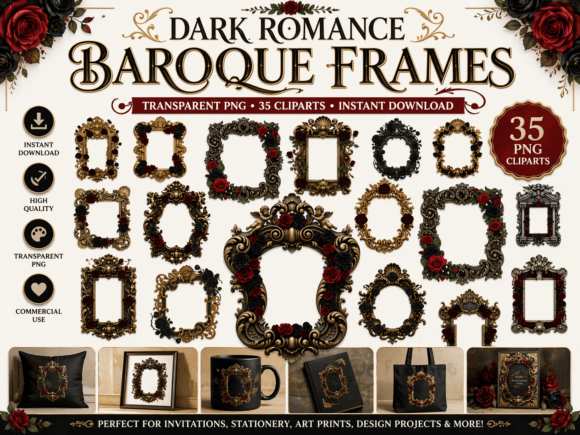 Embracing the Allure of Dark Romance Baroque Frames