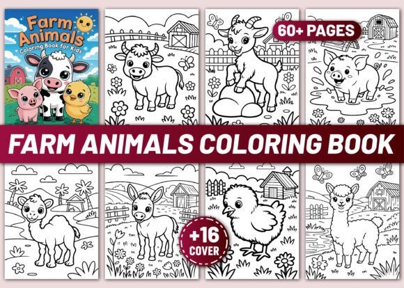 Engaging Farm Animals Coloring Book for Kids: A Design Asset