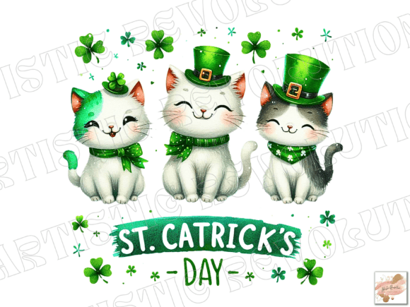 Festive Feline Graphics: Cat Png St Patricks Day Png Cat Mom Png