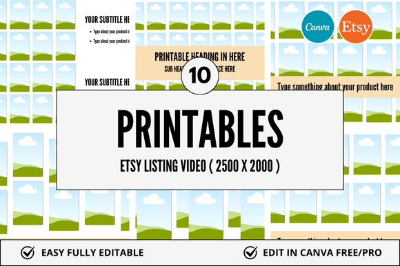 Mastering Etsy Listings with 10 Printables Etsy Video Mockup