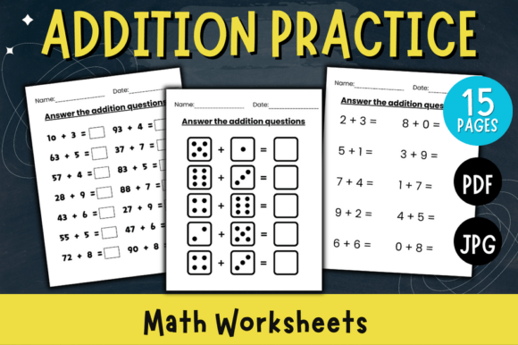 Math Worksheets Autism: Addition Sheet - Visual Design for Learning