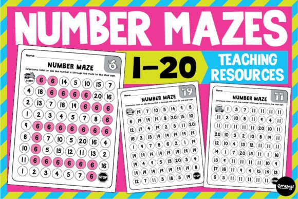 Number Mazes 1-20: Dot the Number Mazes for Engaging Learning