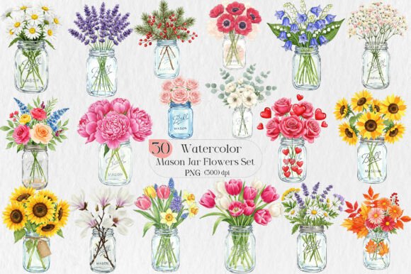 Watercolor Mason Jar Flowers Set: A Designer's Guide