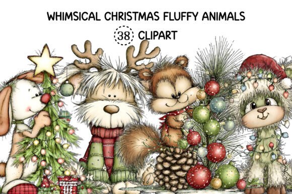 Whimsical Christmas Fluffy Animals: Elevate Your Festive Designs