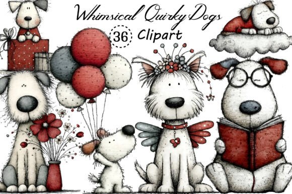 Whimsical Quirky Dogs Clipart Bundle: A Designer's Delight